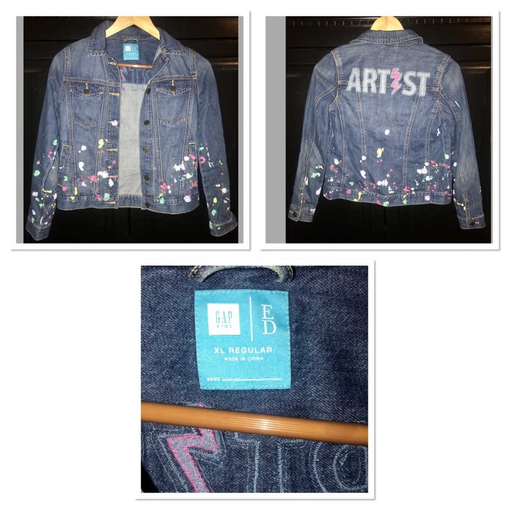 Gap denim jacket- paint like spatter